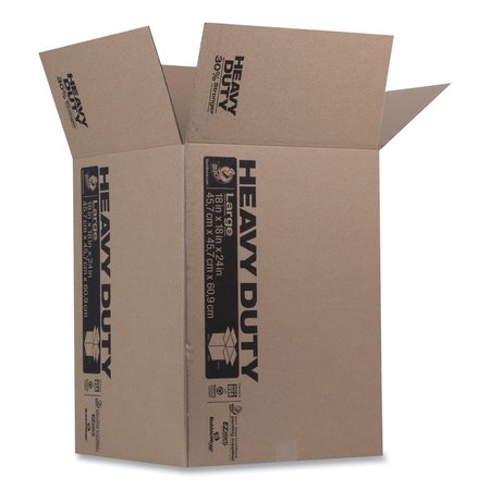 DUCK BRAND Heavy-Duty Boxes, Regular Slotted Container (RSC), 18"x18"x24", Brown 280727